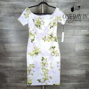 Calvin Klein Floral Off Shoulder Midi Dress Size 6